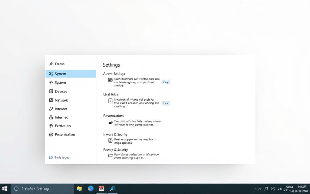 Windows system settings navigation